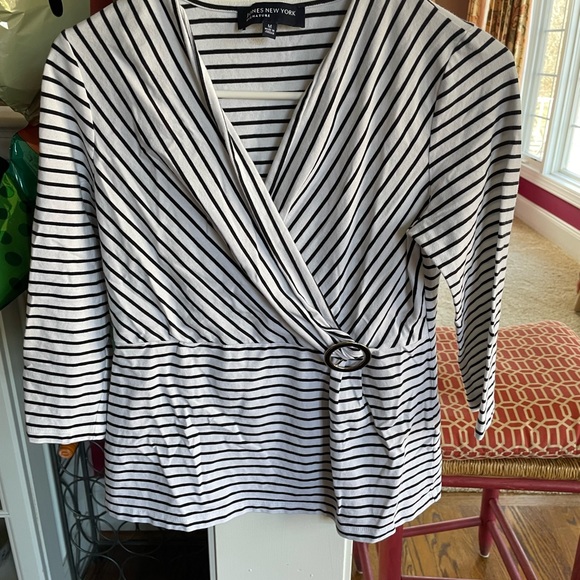 Jones New York Tops - JONES of NEW YORK - M- Black and White